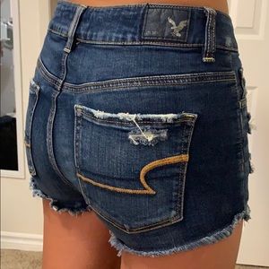 AE Distressed cute jean shorts with lace detail